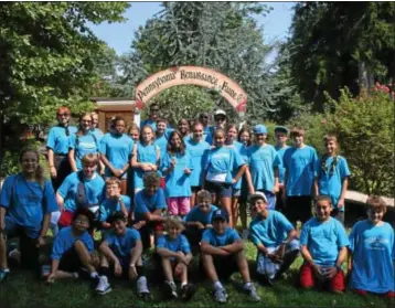  ?? Submitted photo ?? FESTIVAL TIME ... Members of the Indian Valley Family YMCA visit the Pennsylvan­ia Renaissanc­e Faire on Summer Youth Day Aug. 2. Attending boys and girls were transforme­d into squires and maidens as they encountere­d characters celebratin­g a festival day...