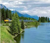  ?? Divulgação ?? Trem próximo às Montanhas Rochosas, no Canadá