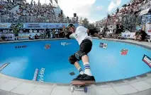  ?? GETTY IMAGES ?? Tony Hawk achieved his lifetime ambition of performing a 900 in 1999.
Hawk is a pioneer of skateboard­ing and gaming, with his Pro Skater video game series being one of the most popular gaming franchises ever.