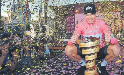  ?? FOTO: EFE ?? Chris Froome se apuntó el último Giro de Italia que este año se inicia en Bolonia el 11 de mayo