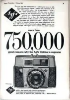  ?? ?? An ad for the Agfa Optima: models from £32/8/7 (£740) to £72/2/2 (£1,645)