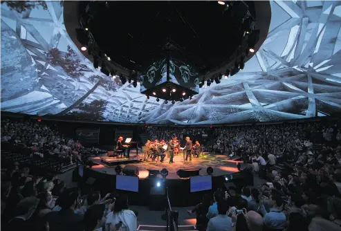  ?? ALLEN MCEACHERN ?? The Montreal Symphony Orchestra performs in C2’s 360 Big Top, an immersive performanc­e platform reimagined for each performanc­e, speaker or panel.