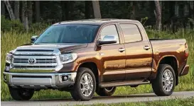  ?? Toyota photos ?? The Toyota Tundra 1794 Edition model comes in the CrewMax cab configurat­ion, with the 5.7-liter i-Force V-8 engine, featuring 381 hp and 401 foot-pounds of torque.