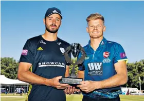  ??  ?? Leading men: Hampshire captain James Vince (left) and Kent rival Sam Billings