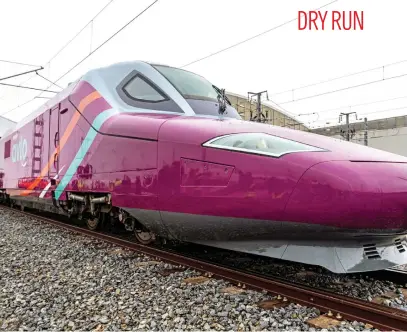  ?? Picture: EPA-EFE ?? Spain’s new low-cost, high-speed train service, Avlo, will start running on April 6 between Madrid and Barcelona. Other routes will be added later. It will not have a bar car.