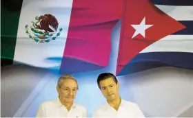  ??  ?? Castro y Peña Nieto se mostraron en sintonía durante su encuentro.