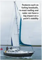  ??  ?? Features such as furling headsails, in-mast reefing and radar can have a big impact on a yacht’s stability