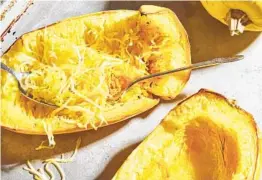 ?? TOM MCCORKLE FOR THE WASHINGTON POST ?? Try roasting a halved squash, cut sides up, at 450 degrees, and in half an hour it will be tender but not mushy, with a bit of browning on the edges.