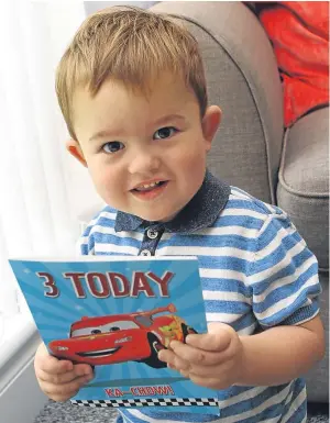  ?? Picture: Dougie Nicolson. ?? Being Scotland’s youngest dialysis patient has not stopped Daniel Cornet from being a smiling, bubbly three-year-old.
