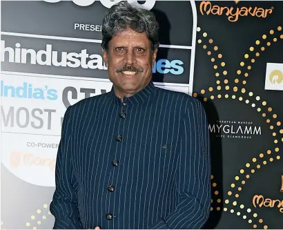  ?? — AFP file ?? Kapil Dev said he was blessed to have played in the same era as some great all-rounders.