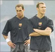  ?? FOTO: PEP MORATA ?? Reina y Andersson, en el Barçá 2001-02