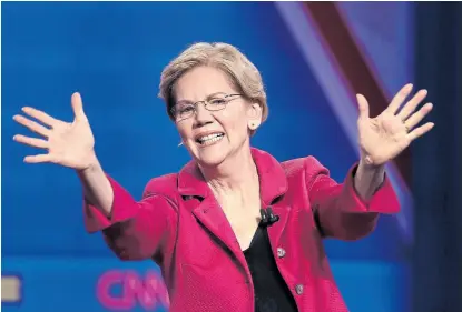  ?? Marcio josé sánchez/aP ?? La precandida­ta demócrata Elizabeth Warren publicó a propósito una fake news