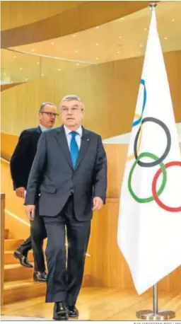  ?? JEAN CHRISTOPHE BOTT / EFE ?? Thomas Bach, en una comparecen­cia reciente.