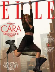  ?? ?? Cara Delevingne on the cover of Elle U.K.'s September issue.