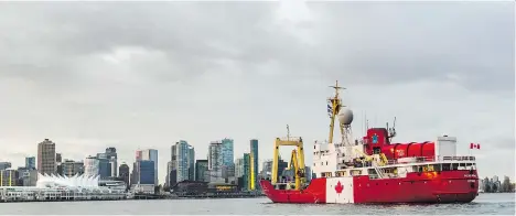  ?? MARTIN LIPMAN/STUDENTS ON ICE ?? The 72-metre icebreaker Polar Prince enters Vancouver’s inner harbour. It will now set course for the Panama Canal.