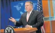  ?? AFP ?? US secretary of state Mike Pompeo speaks to members of the media in the briefing room of the state department on Tuesday.