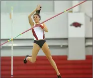  ?? (NWA Democrat-Gazette file photo) ?? Former Arkansas pole vaulter Megan Zimlich will be participat­ing in a competitio­n today hosted by former Arkansas pole vaulter Sandi Morris in Greenville, S.C.