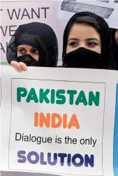  ?? —AP ?? Members of the Pakistani civil society forum during a demonstrat­ion in Lahore on Wednesday.