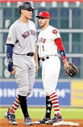  ??  ?? Aaron Judge y Carlos Correa, ambos debutarán en un All Star