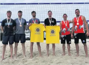  ??  ?? Beach stars Connor Boyle and Stewart Caldwell (centre) were victorious at Darnhall