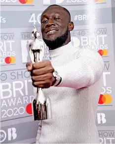  ?? ?? Brit Award Nummer drei: Stormzy im britischen Musik-olymp.