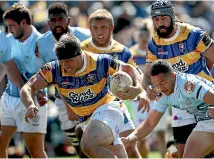  ?? GETTY IMAGES ?? Tom Crozier sets off an a determined run for Bay of Plenty against Northland in Tauranga yesterday.