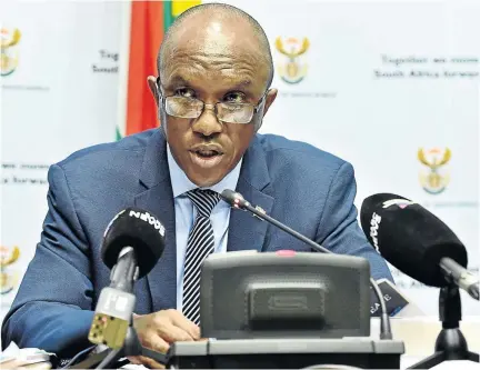  ?? /ELMOND JIYANE/GCIS ?? Auditor-general Kimi Makwetu has requested Tshwane municipal manager Moeketsi Mosola to classify the GladAfrica expenditur­e as irregular. If he fails to do so, the metro will be given a qualified audit for the 2017-18 financial year.