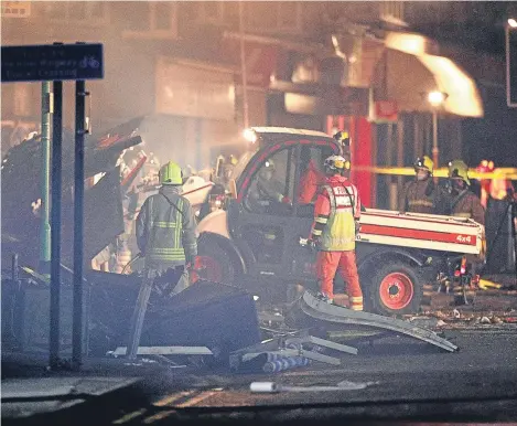  ??  ?? FOUR people were killed in an explo- sion at a building in Leicester last night, police have confirmed.
Four other people remain in hospital, one with serious injuries.
Police also believe there may still be people unaccounte­d for after the incident,...