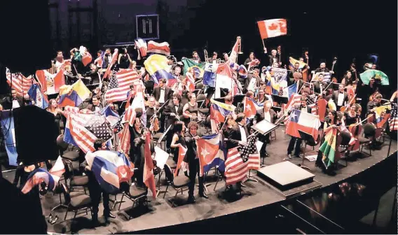  ??  ?? ► La Orquesta de las Américas, aquí en un concierto ofrecido el año 2015 en la ciudad de Saint John, en Canadá.