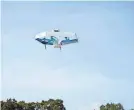  ?? ?? Amazon said Wednesday that customers in College Station, Texas, can now get prescripti­ons delivered by a drone within an hour of placing their order.