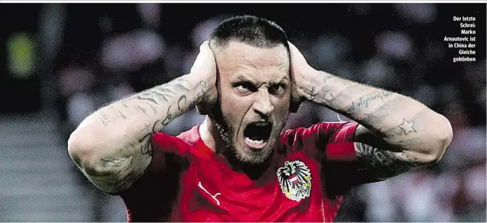  ??  ?? Der letzte Schrei: Marko Arnautovic ist in China der Gleiche geblieben