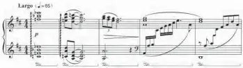  ??  ?? 谱3 《明月黄鹤楼》四度叠置的和弦结构做­前奏