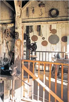  ?? DAI SUGANO/STAFF ?? Left top: Victorian furnishing­s provide a sense of history for visitors touring the 1897 Wilder home.
Left bottom: This water-powered machine shop built in 1896 is open for public tours.