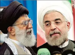  ??  ?? Ober-Chef Ali Khamenei (li.) und Präsident Rouhani