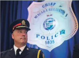  ?? JULIE JOCSAK ST. CATHARINES STANDARD ?? Niagara Regional Police Chief Bryan MacCulloch has been appointed to the Order of Merit of Police Forces.