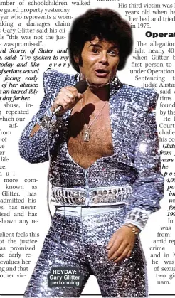  ?? ?? HEYDAY: Gary Glitter performing