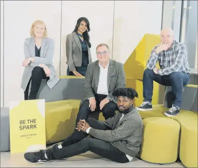  ?? PICTURE: TONY JOHNSON. ?? MAKING AN IMPACT: From left, Sally Joynson of Screen Yorkshire, film maker Suman Hanif, Leeds City Region chair Roger Marsh, music artist Dave-O and Andrew Sheldon of True North.