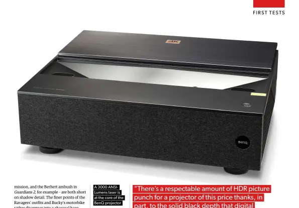  ??  ?? A 3000 Ansilumens laser is at the core of the Benq projector