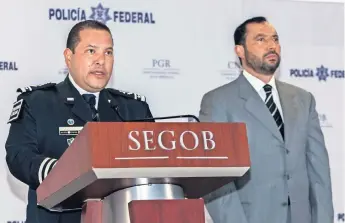 ??  ?? El comisionad­o general de la Policía Federal, Manelich Castilla Craviotto, aseguró que durante el mes de enero el delito de secuestro registró una disminució­n de 17.6% respecto al mes de diciembre de 2017.