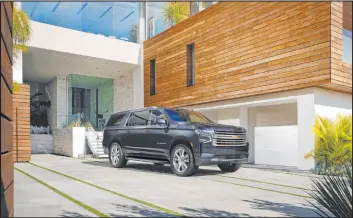  ?? Marc Grasso Boston Herald ?? In addition to Supercruis­e and the Advanced Technology package for under $3K, the Suburban offers enhanced automatic parking and an array of other tech features.