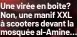  ??  ?? Une virée en boite? Non, une manif XXL à scooters devant la mosquée al-Amine…