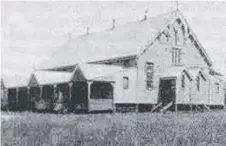  ?? ?? The original Holy Name church and school, built in 1905, burnt down and was replaced in 1921.