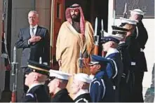  ?? AFP ?? ■ Prince Mohammad Bin Salman and Jim Mattis during a ceremony held in the prince’s honour at the Pentagon.