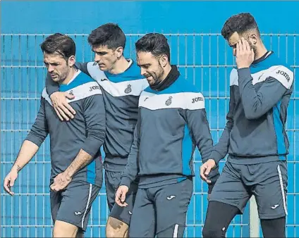  ?? FOTO: PERE PUNTÍ ?? Conjurados para vencer Víctor, Gerard, Sergio y Baptistao solo piensan en sumar los tres puntos en Riazor