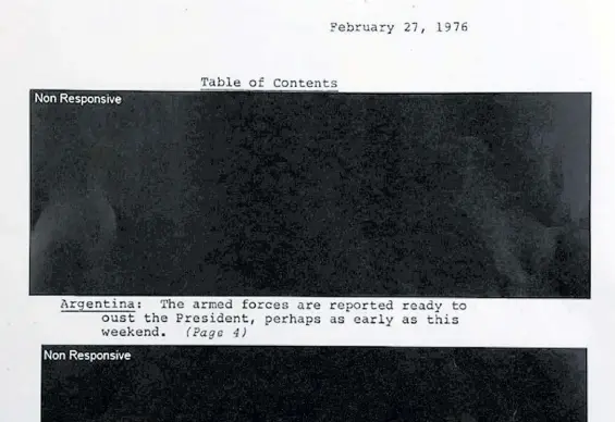  ??  ?? Revelación. Los documentos anuncian casi un mes antes que las FF.AA estaban listas para dar el golpe de Estado contra la viuda de Peron.