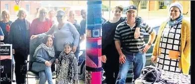  ??  ?? LEFT: Enjoying the Naponda knitting day at the community store on Saturday were (from left) Vicki Arentz, Annette McCulloch, Claire Wing, Liz Whykes, Connie and Tony Ciccaldo, Matt, Darcy and Paul Nathan, Zowie Crump and (front) Sarah Bensch and...