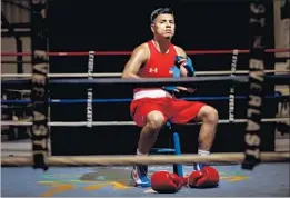  ?? Jay L. Clendenin Los Angeles Times ?? CARLOS BALDERAS, 19, shown at his family’s gym in Santa Maria, will compete as a lightweigh­t for the U.S. at the Summer Olympics in Rio de Janeiro.