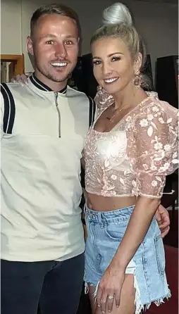  ??  ?? Nicole Adams, 28, with boyfriend, boxer Ciaran McVarnock, 27