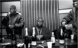  ?? ?? NOW WE SIP CHAMPAGNE
The Notorious B.I.G. celebrates the completion of his album Life After Death, circa 1997. “When I arrived at the studio, ‘Hypnotize’ was blasting, and I immediatel­y got goose bumps,” Kwon recalls. “I will never forget that moment.”