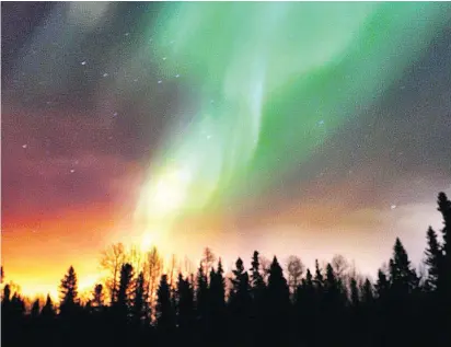  ?? JORDAN THOMPSON/QMI AGENCY FILES ?? Jonathan Pitre, who passed away this week at age 17, always dreamed of travelling to Alaska to see the Northern Lights. In tribute, here is a photo of the aurora borealis, illuminati­ng the sky over northern Canada and Alaska.